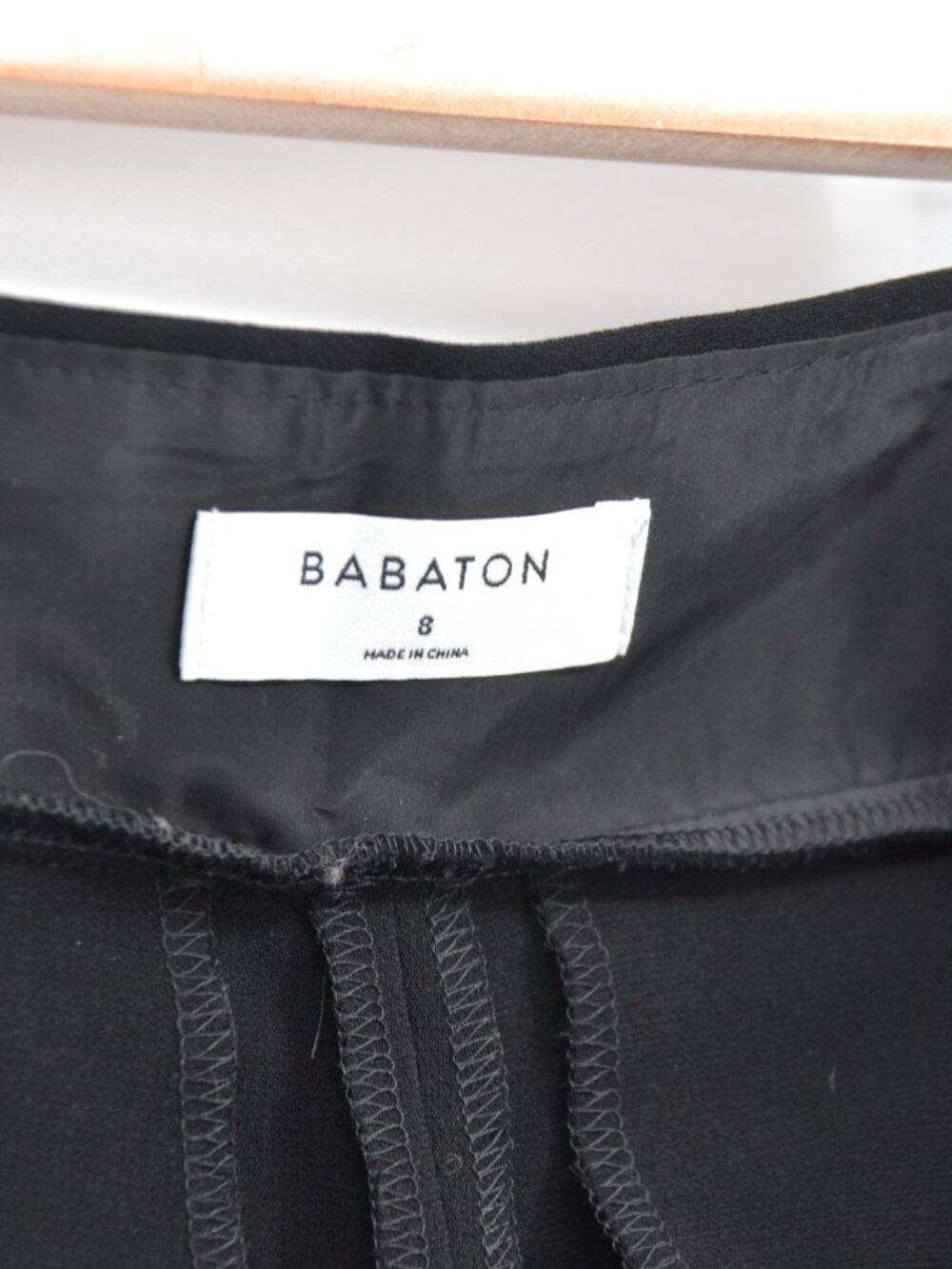 Aritzia Babaton Encore High Rise Belted Trouser Pants Pleated Black Womens 8 - Picture 5 of 6